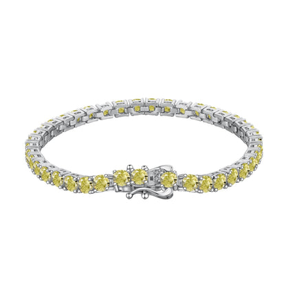 [Love Aura]Ornate Dazzling Round Cut Tennis Bracelet