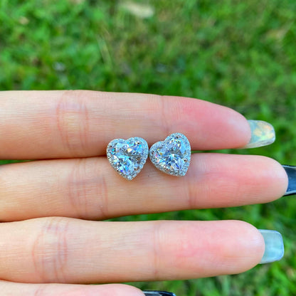 [Love Aura]Sparkling Heart Shape Lover Earrings