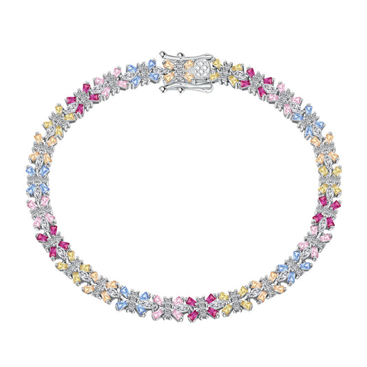 [Love Aura]Radiant Colorful Emerald Cut Party Bracelet