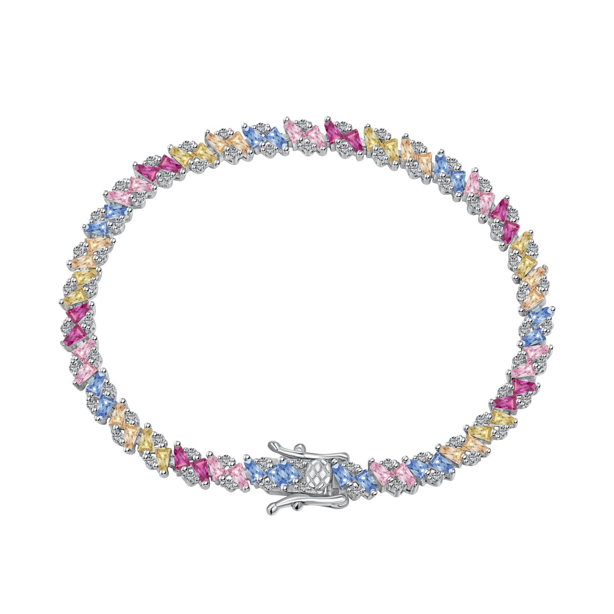 [Love Aura]Ornate Sparkling Multi Cut Party Bracelet
