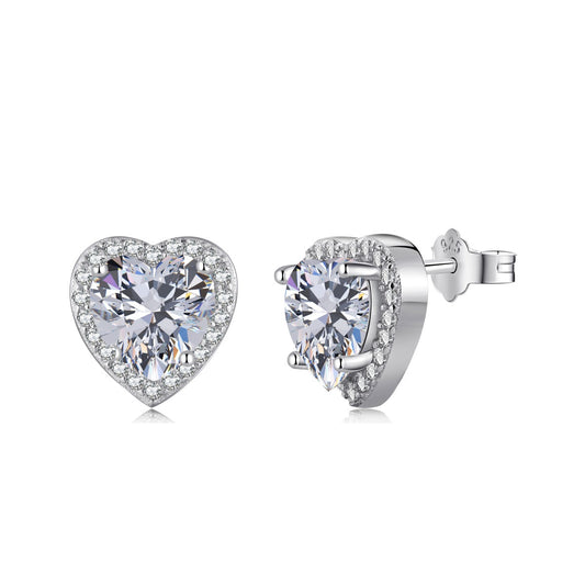 [Love Aura]Sparkling Heart Shape Lover Earrings