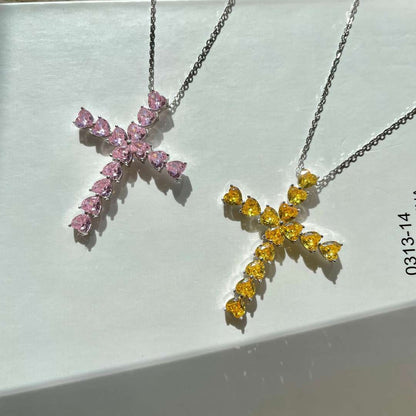 [Love Aura]Radiant Cross Shape Necklace