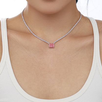 [Love Aura]4.0 Carat Elegant Radiant Cut Necklace