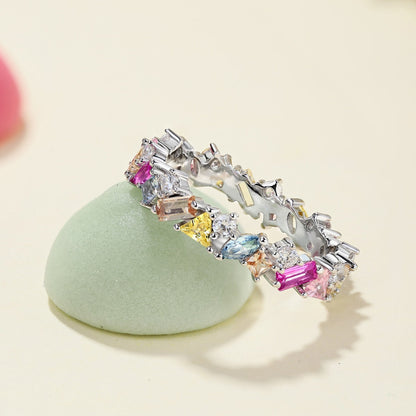 [Love Aura]Dazzling Polychromatic Multi cut Daily Ring