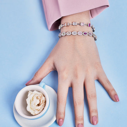 [Love Aura]Dainty Charming Emerald Cut Daily Bracelet