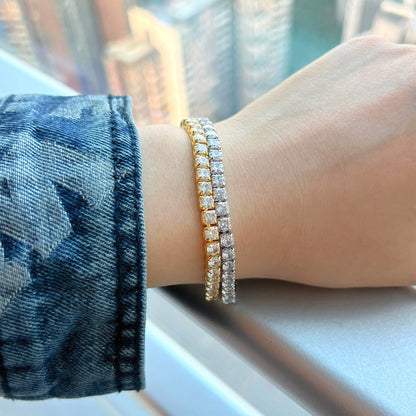 [Love Aura]Sparkling Radiant Princess Cut Tennis Bracelet