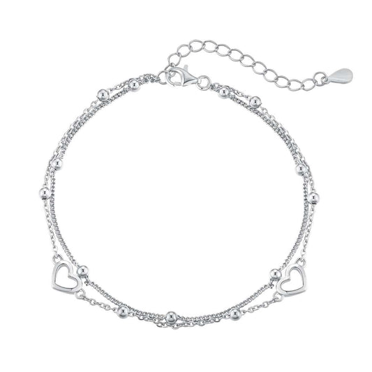 [Love Aura]Dainty Double Layer Love Heart Bracelet