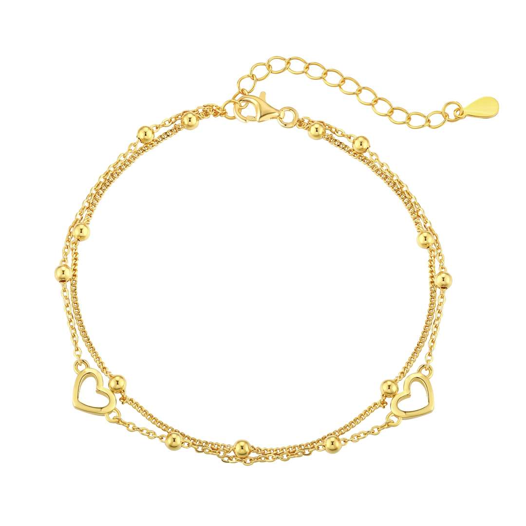 [Love Aura]Dainty Double Layer Love Heart Bracelet