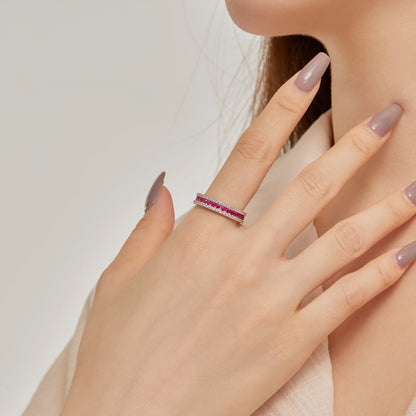 [Love Aura]Delicate Colorful Round Cut Daily Ring