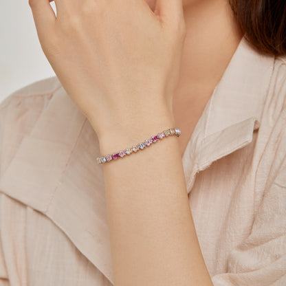 [Love Aura]Delicate Colorful Emerald Cut Party Bracelet