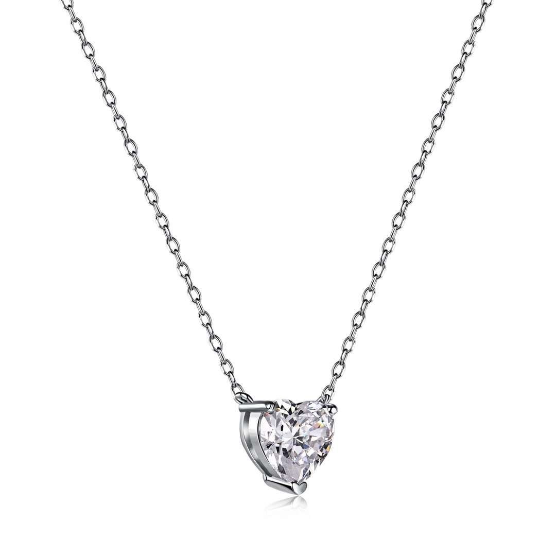 [Love Aura]Heart Shape Main Stone Pendant Collarbone Necklace