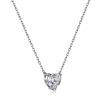 [Love Aura]Heart Shape Main Stone Pendant Collarbone Necklace