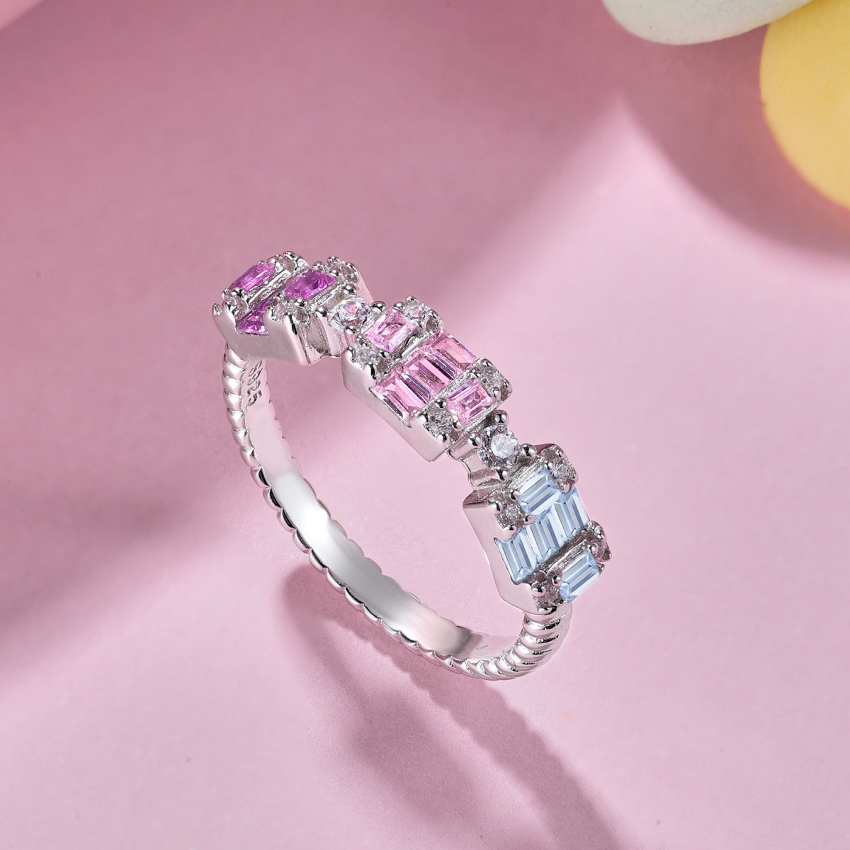 [Love Aura]Unique Colorful Emerald Cut Party Ring