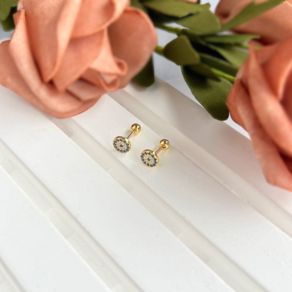 [Love Aura]Devil's Eye Ear Bone Nail Earrings