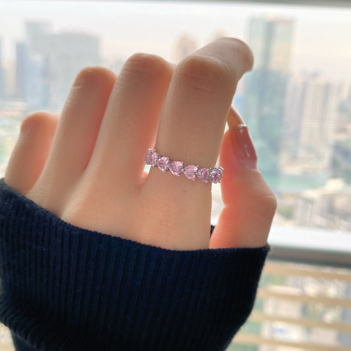 [Love Aura]0.25 Carat Radiant Romance Heart Cut Lover Ring