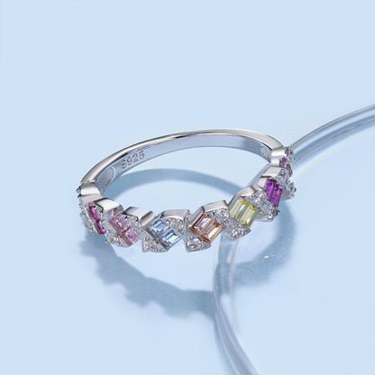 [Love Aura]Delicate Vibrant Emerald Cut Daily Ring