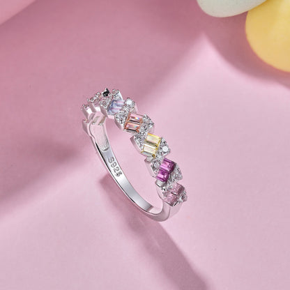 [Love Aura]Delicate Vibrant Emerald Cut Daily Ring