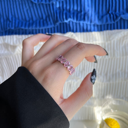 [Love Aura]Dainty Elongated Cushion Cut Tennis Ring