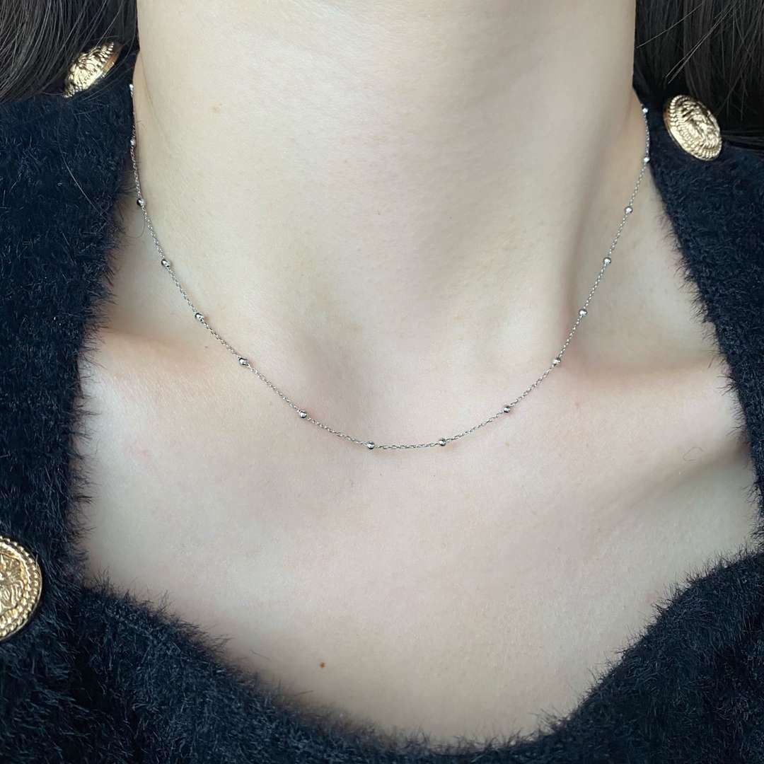 [Love Aura]Small Bead Clavicle Chain Simple Necklace