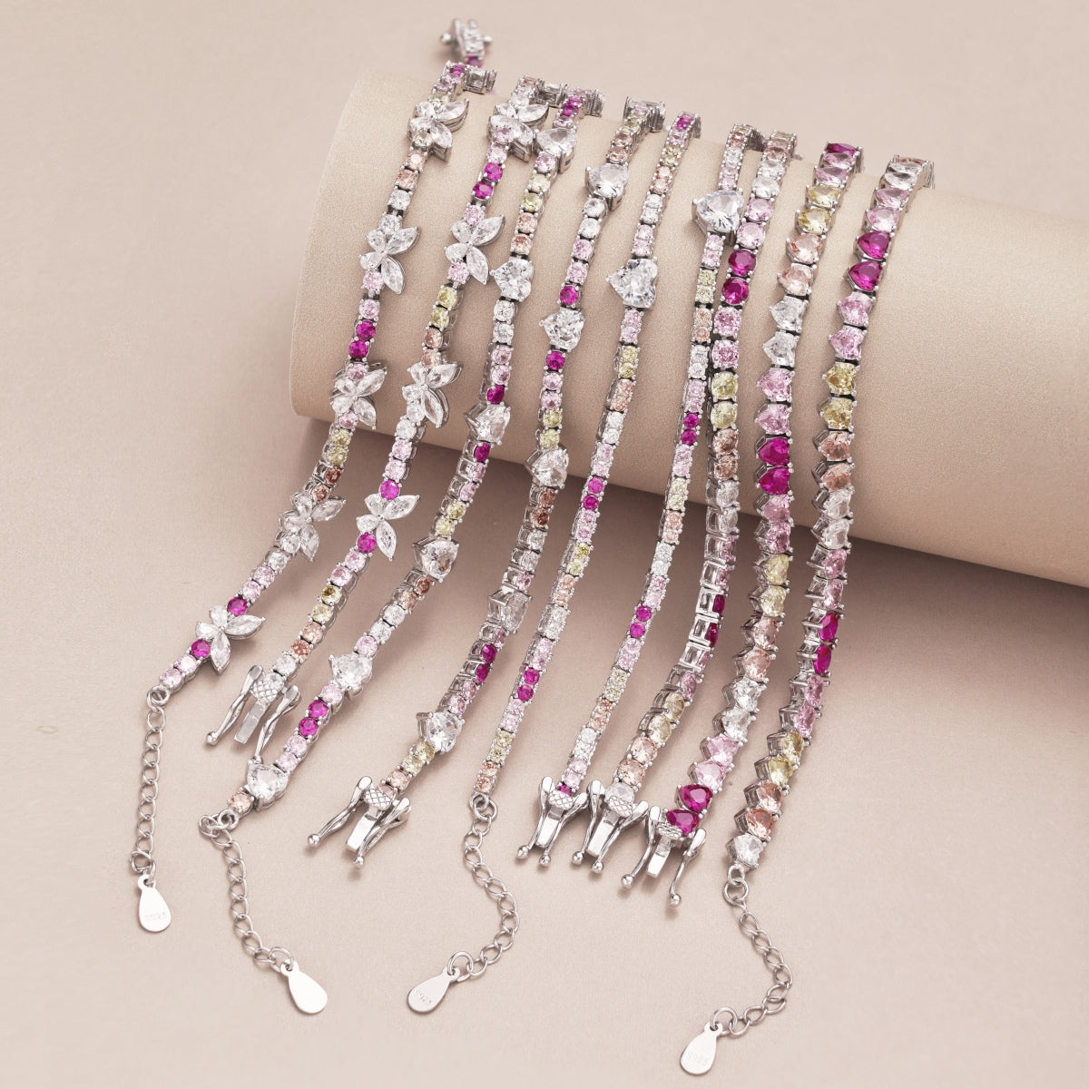 [Love Aura]Delicate Colorful Emerald Cut Party Bracelet