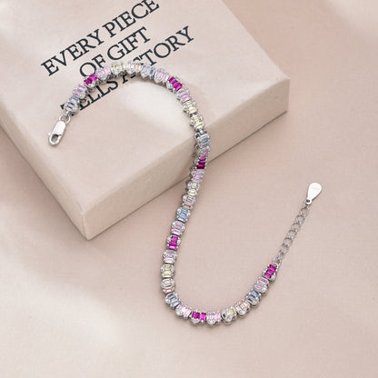 [Love Aura]Delicate Colorful Emerald Cut Party Bracelet