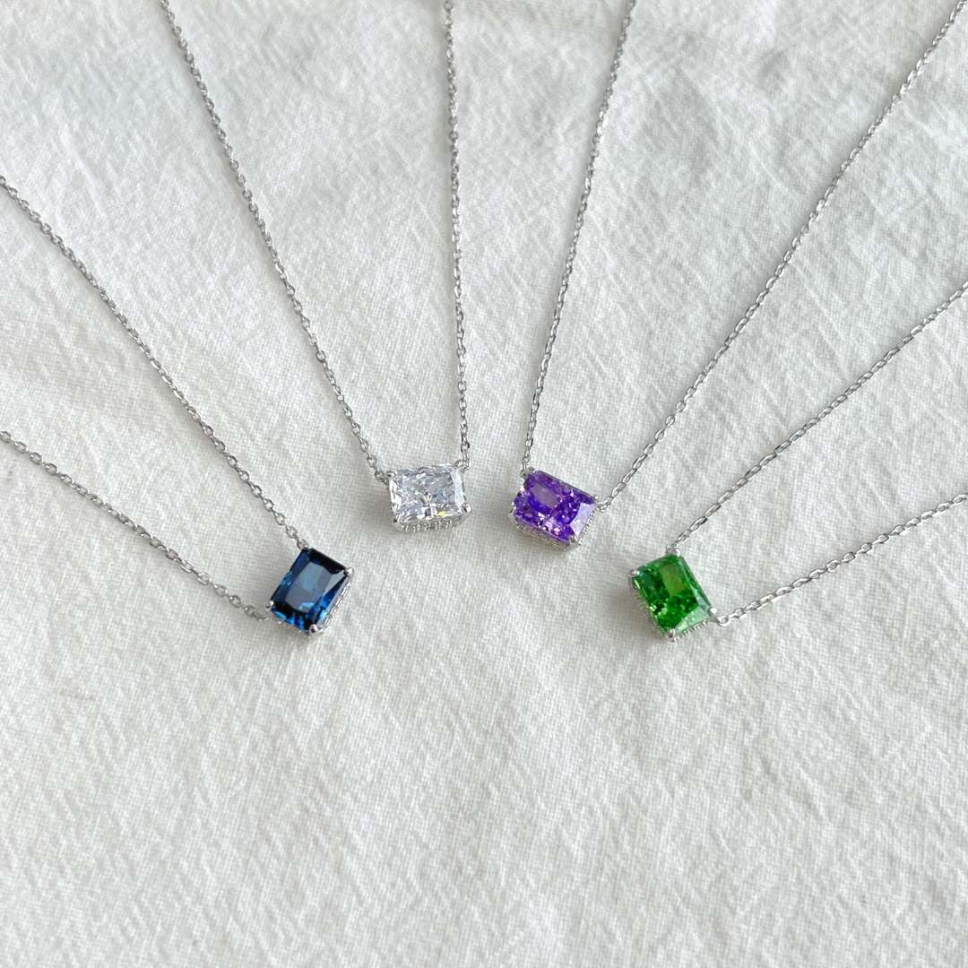 [Love Aura]Luxurious Square Shape Colorful Necalack