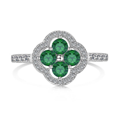 [Love Aura]Four Leaf Clover Flower Design Ring