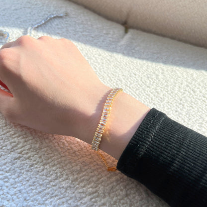 [Love Aura]Exquisite Emerald Cut Daily Bracelet