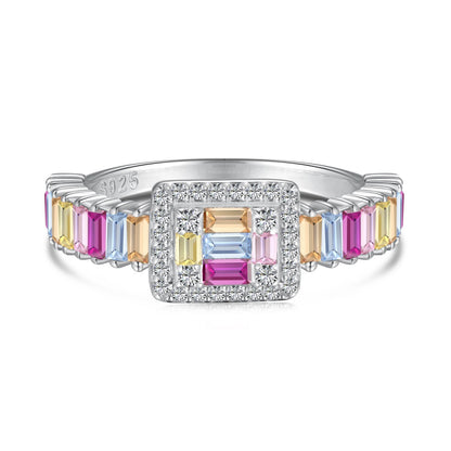 [Love Aura]Exquisite Colorful Radiant Cut Party Ring