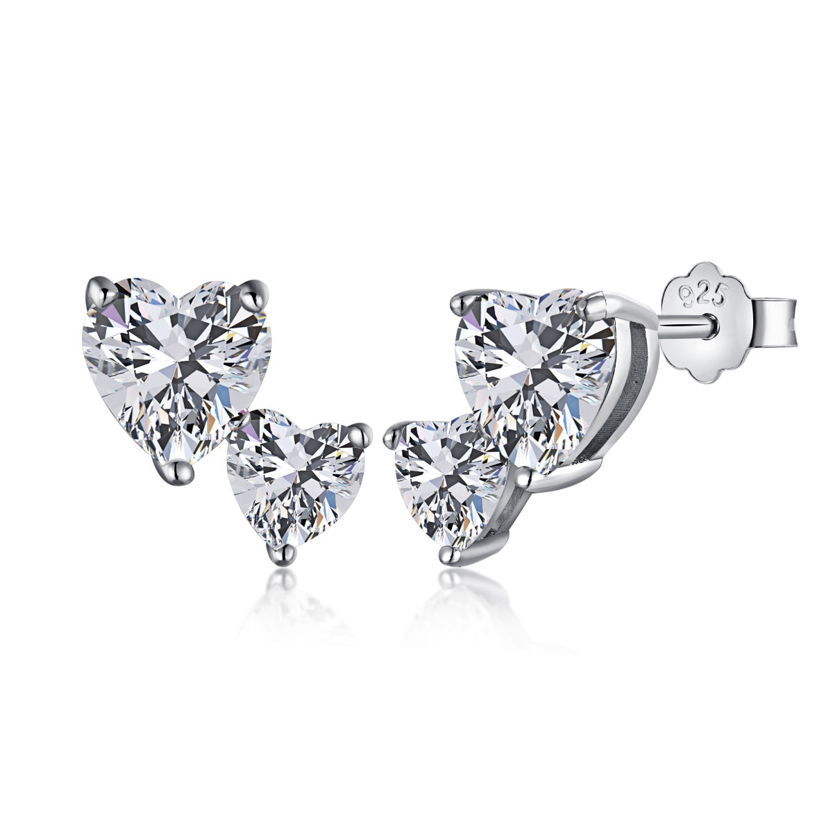 [Love Aura]Double Heart-Shape Classic Princess Style Earrings