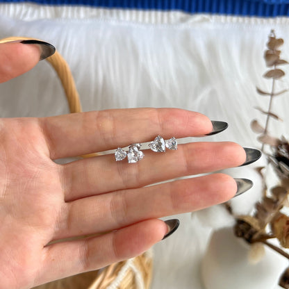 [Love Aura]Double Heart-Shape Classic Princess Style Earrings