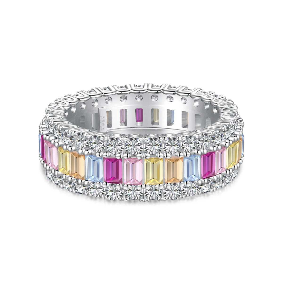 [Love Aura]Dainty Colorful Radiant Cut Daily Ring