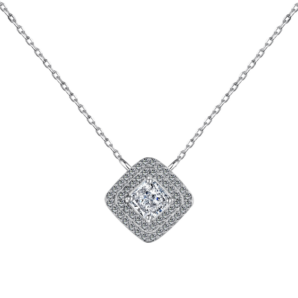 [Love Aura]Sparkling Asscher Cut Necklace