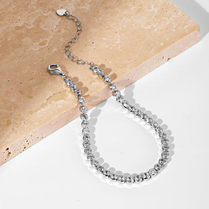 [Love Aura]Ornate  Sparkling Round Cut Daily Bracelet