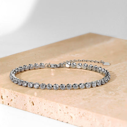 [Love Aura]Ornate  Sparkling Round Cut Daily Bracelet