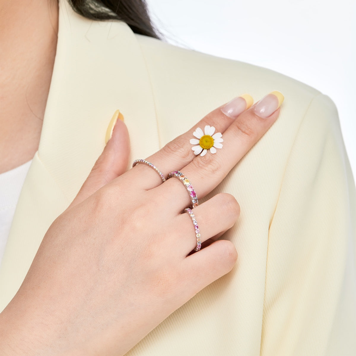 [Love Aura]Elegant Vivid Round Cut Daily Ring
