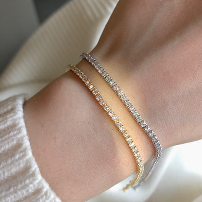 [Love Aura]Radiant Shinning Princess Cut Tennis Bracelet