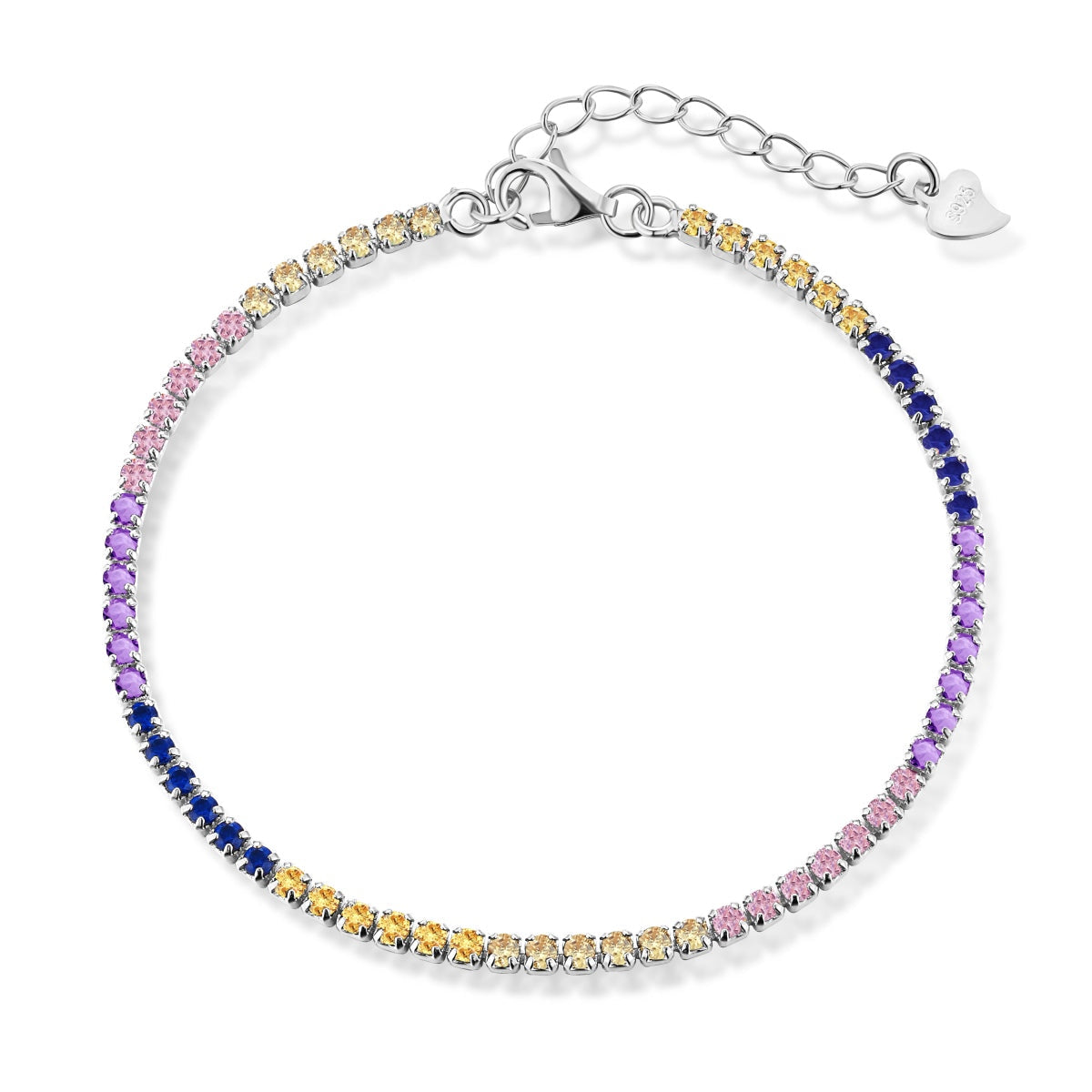 [Love Aura]Radiant Shinning Princess Cut Tennis Bracelet