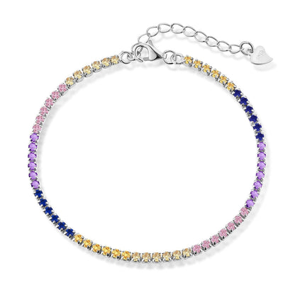 [Love Aura]Radiant Shinning Princess Cut Tennis Bracelet