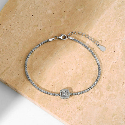 [Love Aura]Luxurious Dazzling Square Shape Banquet Bracelet