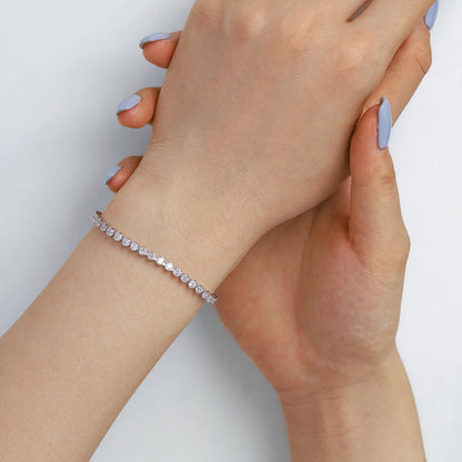 [Love Aura]Ornate  Sparkling Round Cut Daily Bracelet