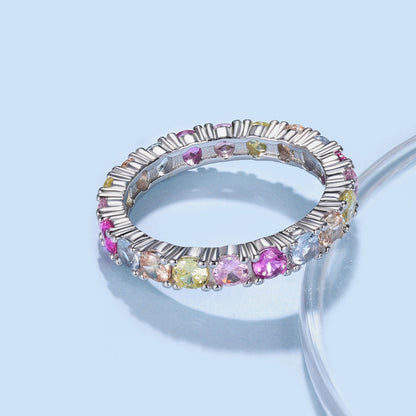 [Love Aura]Dazzling Lustrous Round Cut Tennis Ring