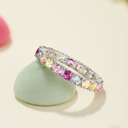 [Love Aura]Dazzling Lustrous Round Cut Tennis Ring