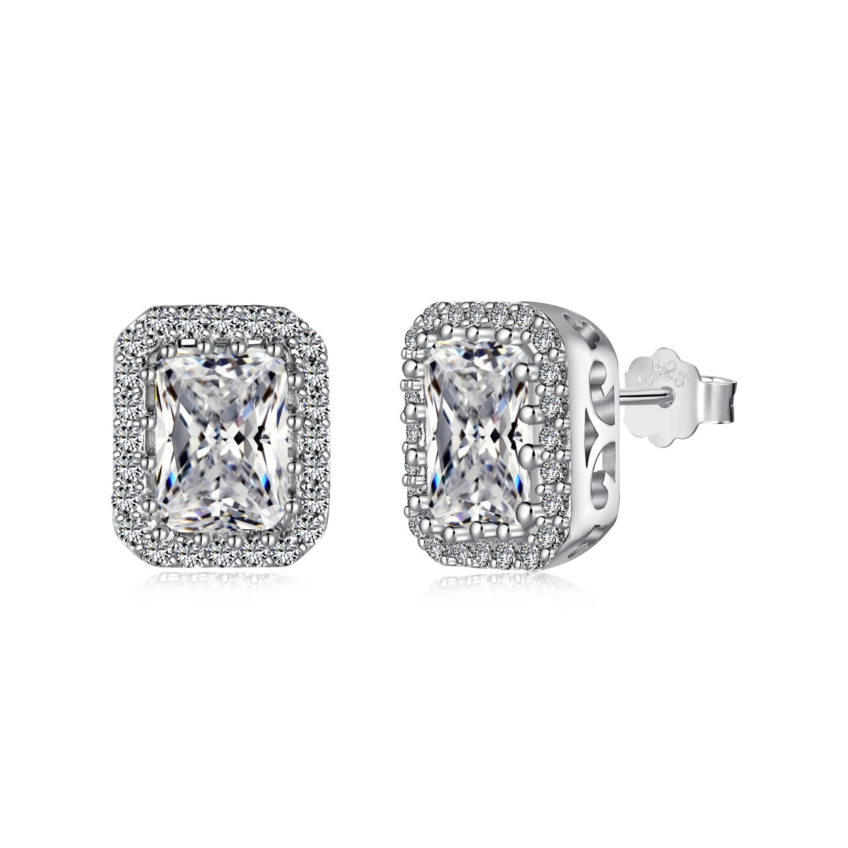 [Love Aura]1.0 Carat Luxurious Dainty Emerald Cut Daily Earrings