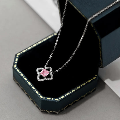 [Love Aura]Exquisite Flower Shape Princess Cut Necklace