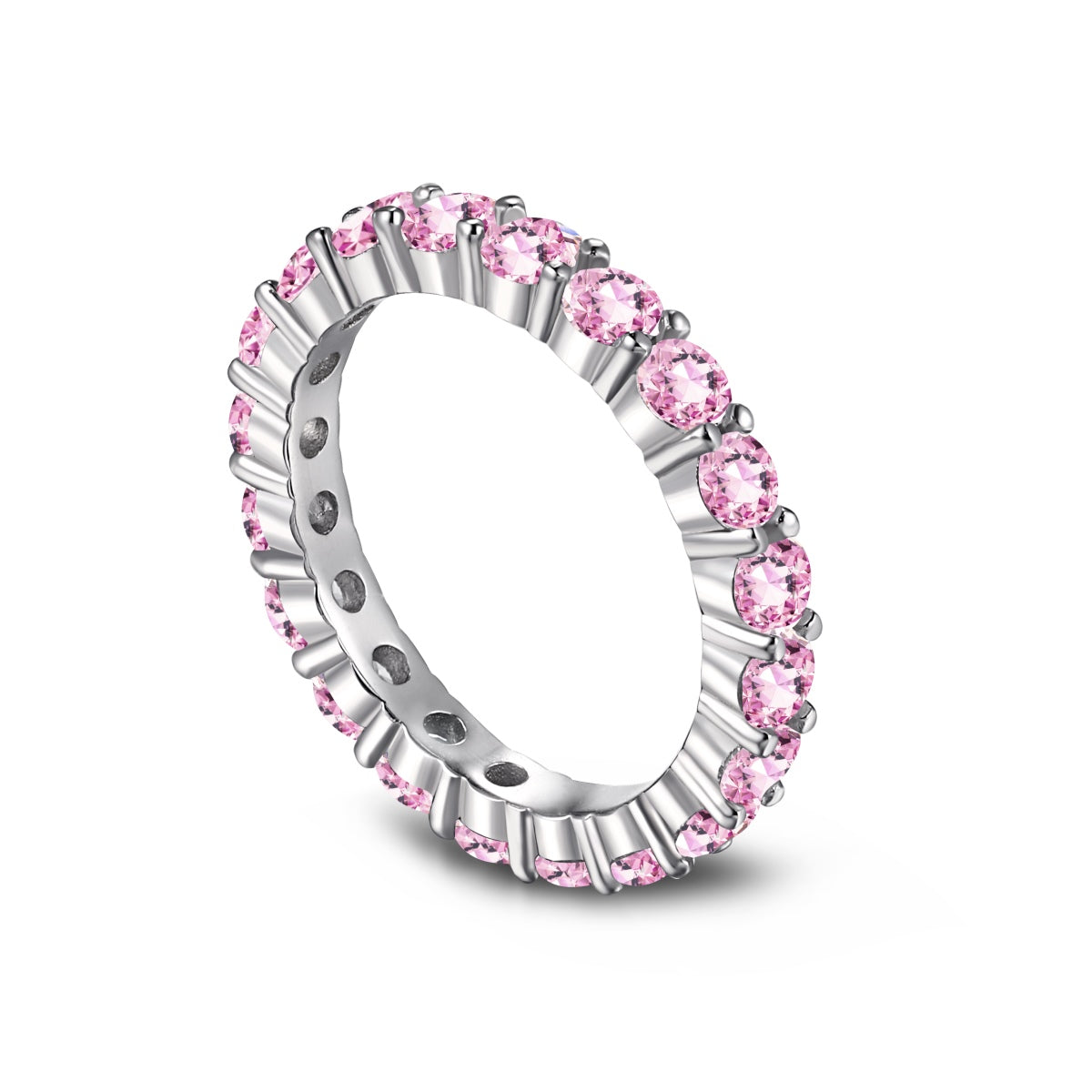 [Love Aura]Sparkling Round Cut Tennis Ring