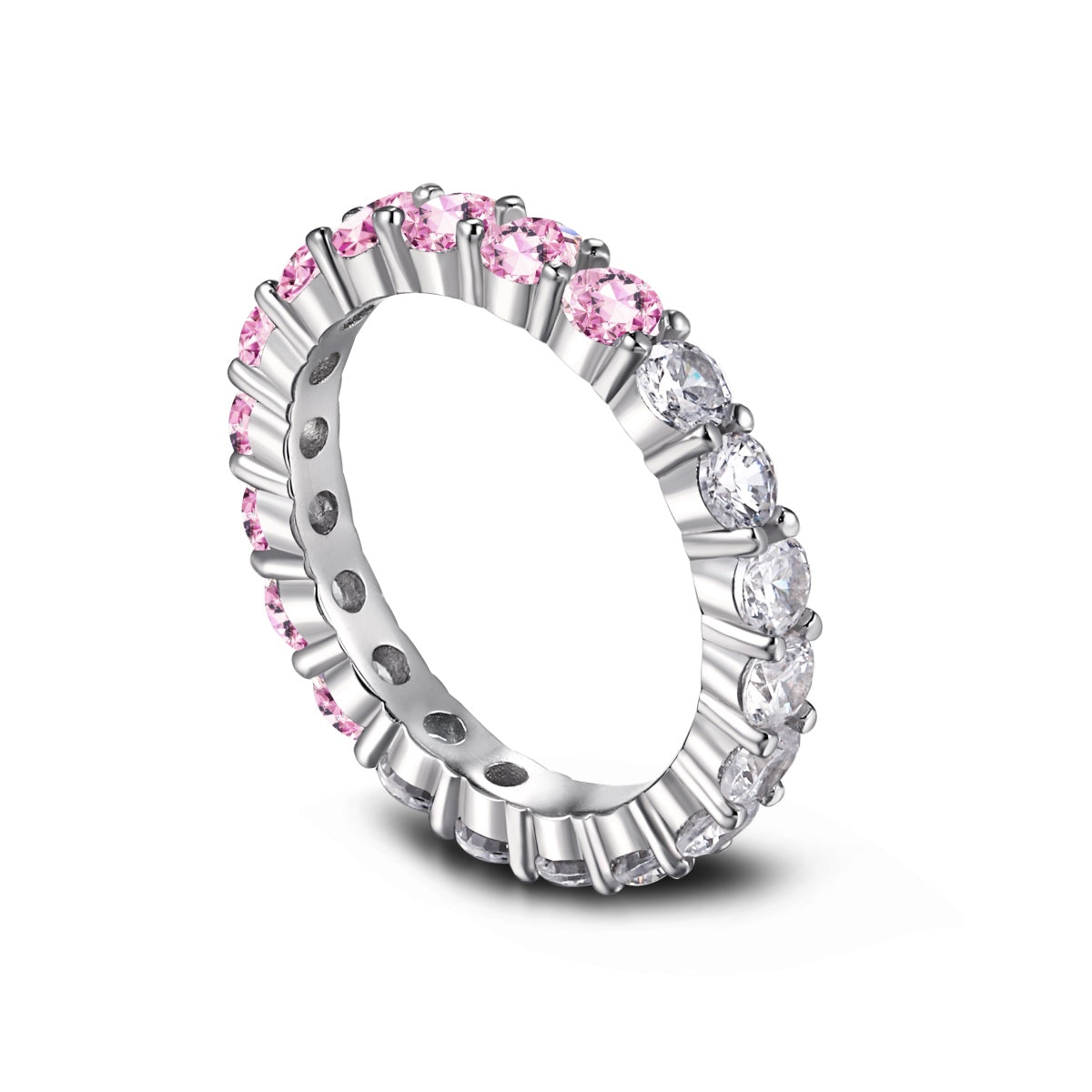 [Love Aura]Sparkling Round Cut Tennis Ring