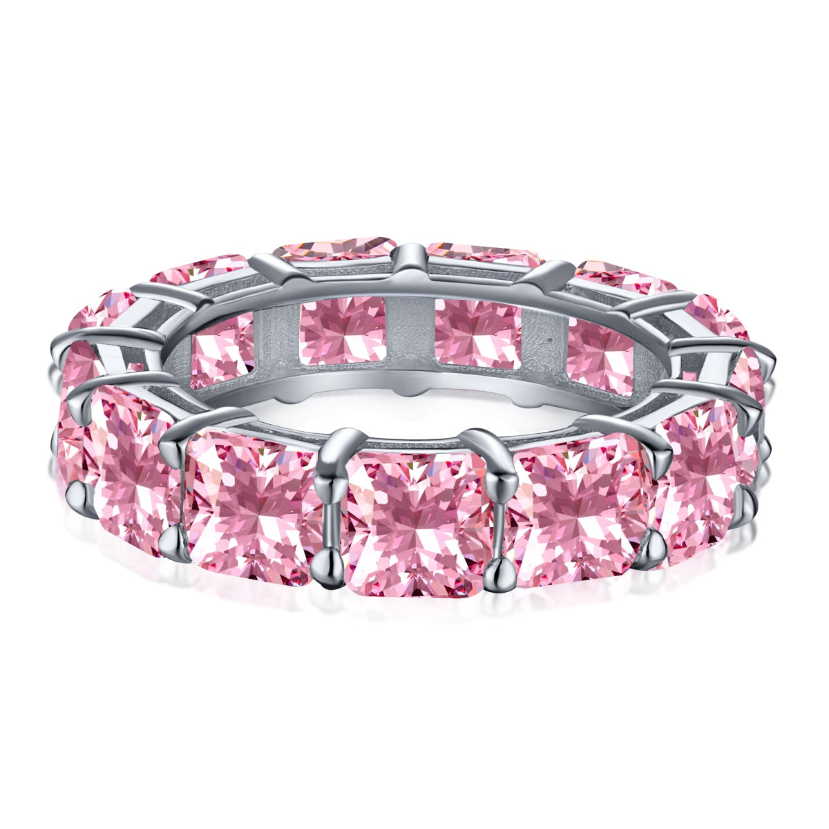 [Love Aura]Elegant Princess Cut Tennis Ring