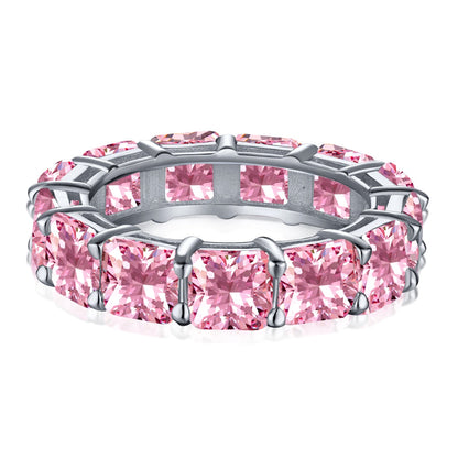 [Love Aura]Elegant Princess Cut Tennis Ring