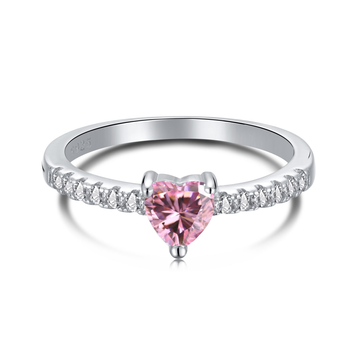 [Love Aura]0.5 Carat CaratEternity Charming Heart Shape Lover Ring